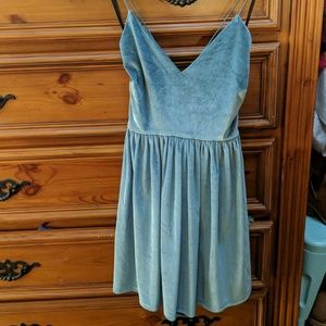 Velvet Blue Mini Dress